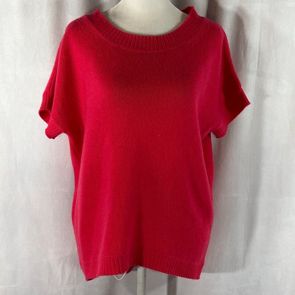 Neiman Marcus The Cashmere Collection Bright Pink Cashmere Sweater Size … - Picture 1 of 8